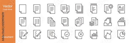 Documents Icons - Vector Line Icons. Editable Stroke. Vector Graphic