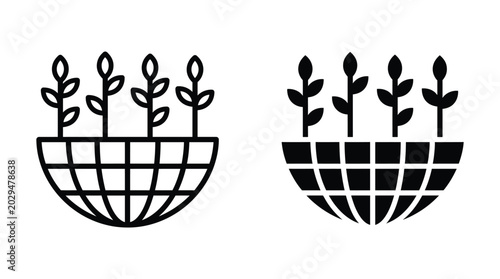 Quadro su tela Sustainable agriculture vector icon isolated on white