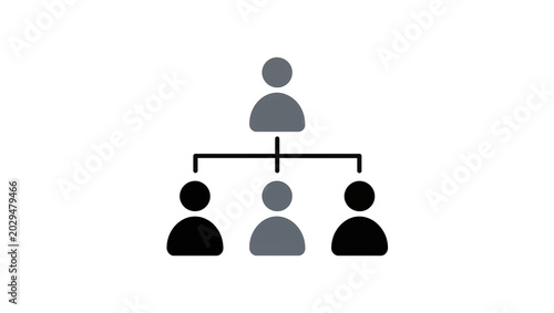 Quadro su tela Organizational chart with manager and team members