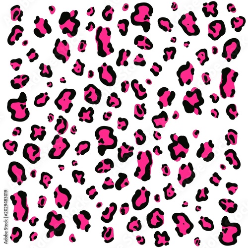 Hand Drawn Leopard Spots Seamless Pattern. Fashion Animal Print Background in Pink