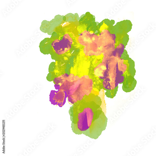 Colored textured hand painted watercolor dot isolated without background