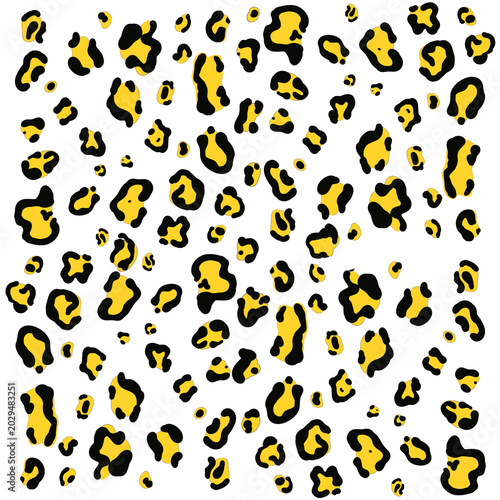 Hand Drawn Leopard Spots Seamless Pattern. Fashion Animal Print Background in Yellow
