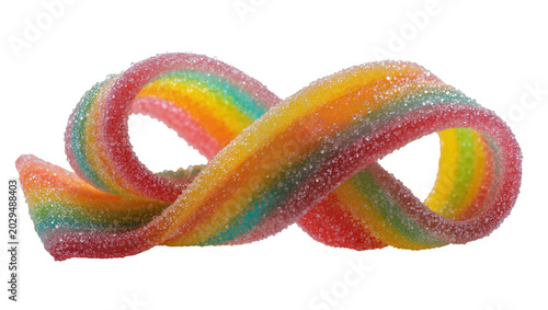 Bild auf Leinwand Rainbow sour candy belt with sugar coating