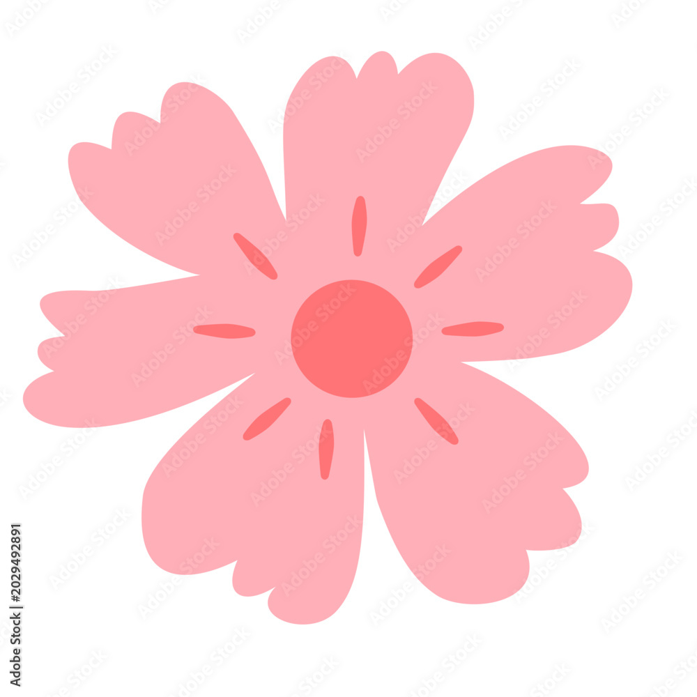 Fototapeta premium Cute floral elements in various styles can be used for decoration, cards, fabric patterns, and more.