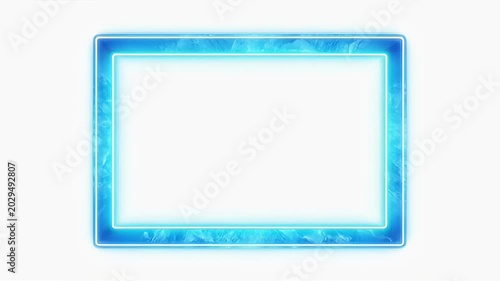Glowing blue rectangular frame with bright white center suitable for digital interface designs.