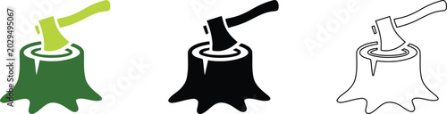 Konstfotografi Forestry and woodcutting icon set