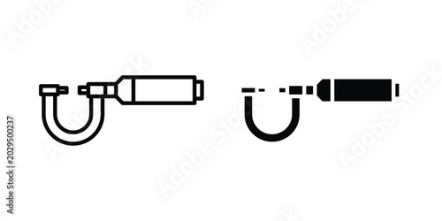 Cuadro en lienzo Micrometer icon. symbol pictogram. UX UI icon