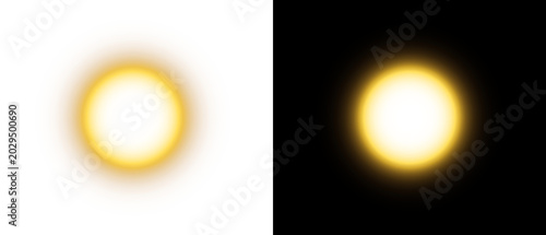 Bild auf Leinwand Sun Light Bright yellow Glow Isolated