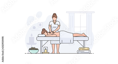фотографія Woman receiving massage therapy treatment.