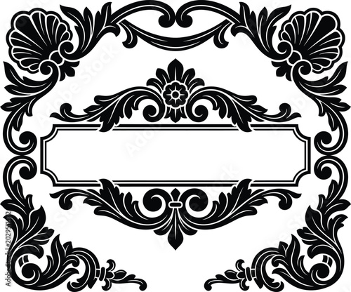 Elegant victorian style vintage decorative frame with intricate floral and scrollwork elements.