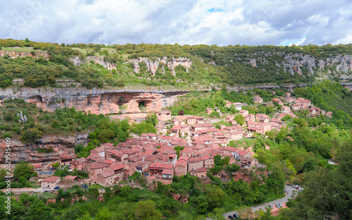 Rooftops of Orbaneja del Castillo from above