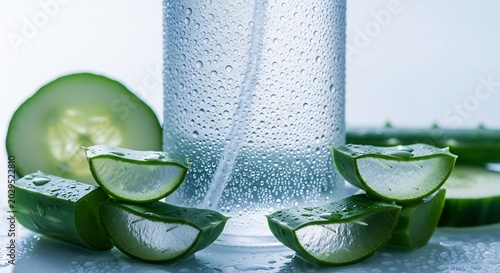 Refreshing Aloe Vera and Cucumber Water Spray for Skincare.