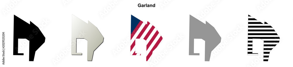 Obraz premium Garland (Arkansas) blank outline map