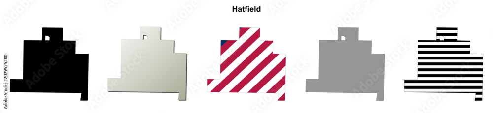 Fototapeta premium Hatfield (Arkansas) blank outline map