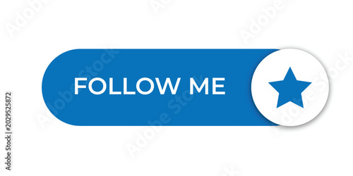 Follow Me CTA Button UI Design Blue Pill Interface with Star Icon Social Media Element