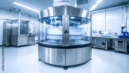 Industrial Freeze Dryer with Samples Inside in Laboratory