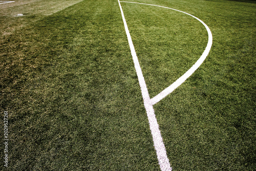 Penalty area marking on soccer field