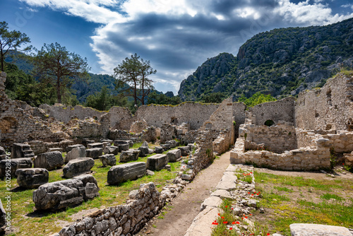 Fotografia Olympos is an ancient Lycian harbor city set in a lush river valley in Antalya, Turkey