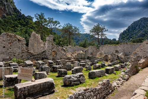 Obraz na plátne Olympos is an ancient Lycian harbor city set in a lush river valley in Antalya, Turkey