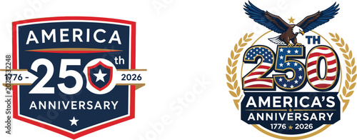 America 250th anniversary logos celebrating two and a half centuries