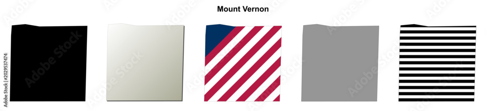 Fototapeta premium Mount Vernon (Arkansas) blank outline map