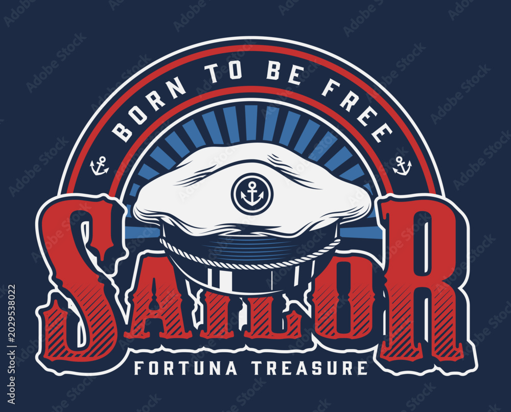 Obraz premium Sailor hat design with text