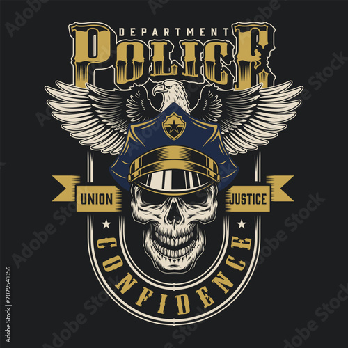 Fotografie Police skull graphic design