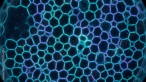 Bioluminescent Microscopic Organic Pattern — Science Biology Background