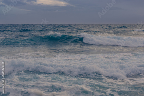 Dramatic Rough Waves in Paphos, Cyprus