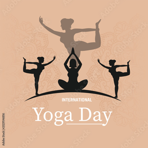 Relaxing Yoga Pose Background Mind Body Balance Yoga Design