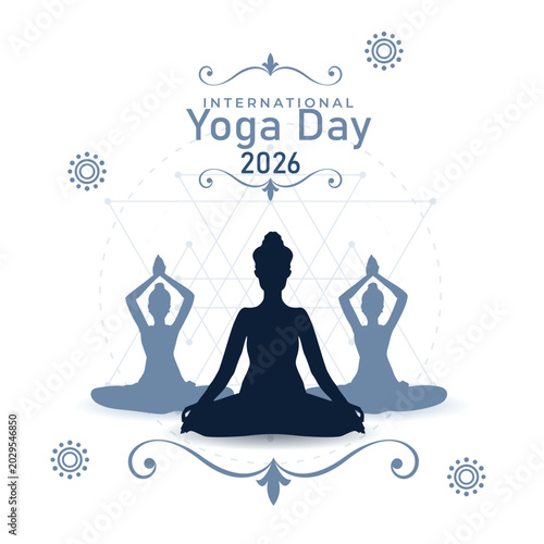Relaxing Yoga Pose Background Mind Body Balance Yoga Design