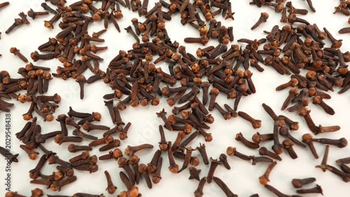 Dry cloves on white background.