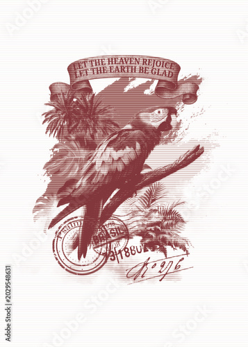 Obraz na plátně The Heavens Declare – Eagle Christian Illustration, Scripture Nature Poster