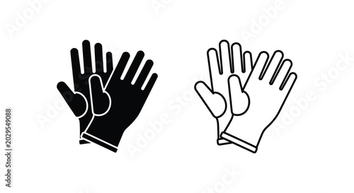 Schilderij op canvas Pair of protective rubber gloves safety