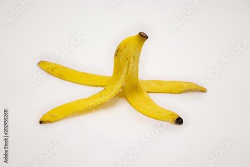 banana peel isolated on white background
