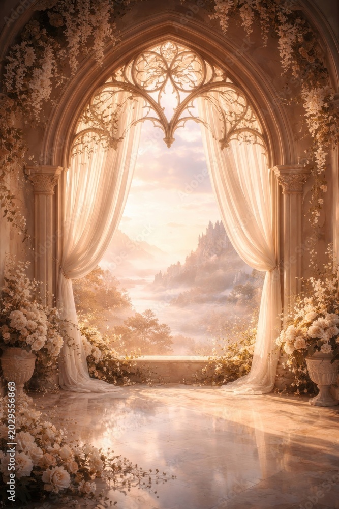 Obraz premium Elegant dreamy archway landscape