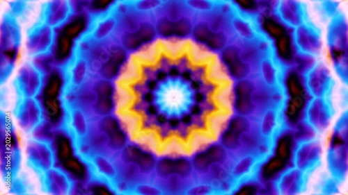 3D kaleidoscope mandala abstract background of trippy art psychedelic trance to open third eye with visuals energy chakra futuristic audiovisual