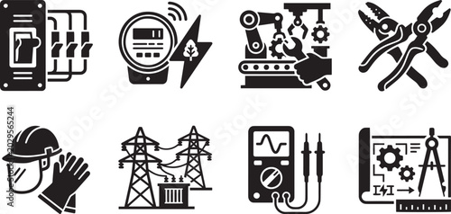 Foto Coffee Production and Specialty Cafe Culture Silhouette Icons Set for Coffeehous
