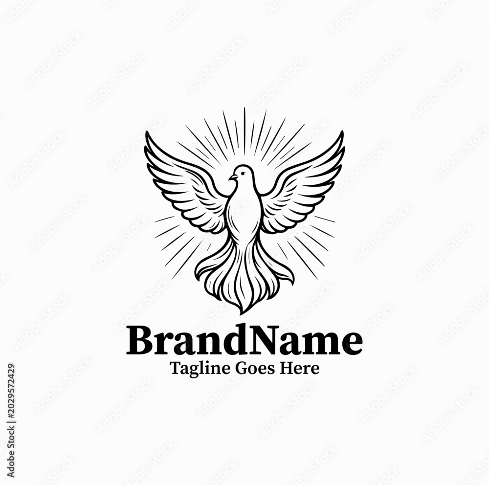 Fototapeta premium Holy Spirit Dove Church Logo