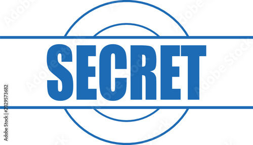 Photos Official blue secret stamp indicating classified confidential information or res