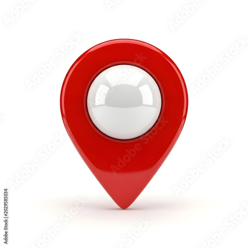 Red location pin icon with three horizontal lines symbol