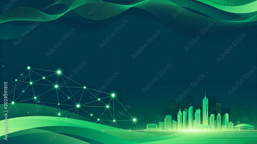 Obraz premium Abstract cityscape with network connections