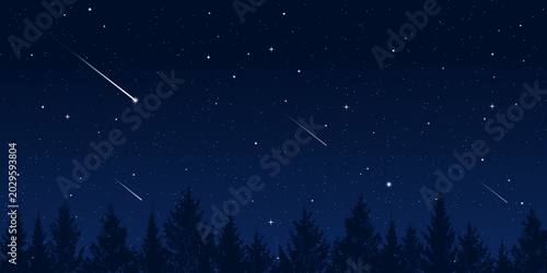Konstfotografi Deep cosmic scene with twinkling celestial bodies against dark backdrop vector illustration background