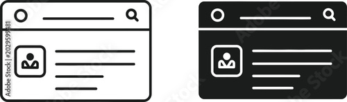Tableau sur toile Website interface icon set user profile and search functionality