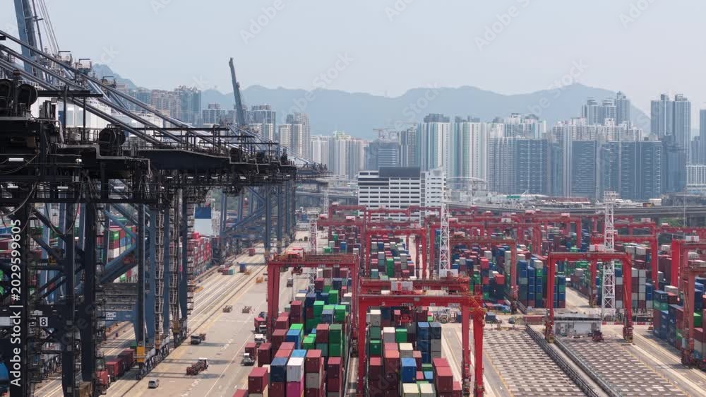 Large Container Terminal Images Large Container Terminal With Colorful Shipping Containers and Cranes ...