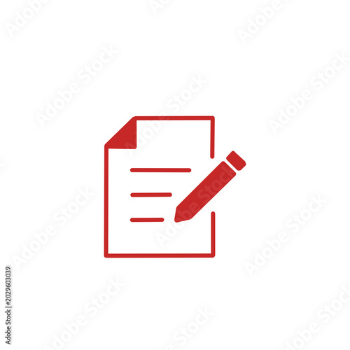 Foto Document and Pencil Icon for Writing and Editing