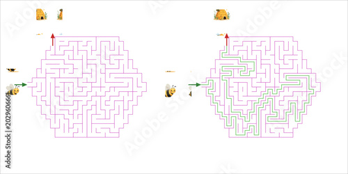 Bee Maze for kids activity