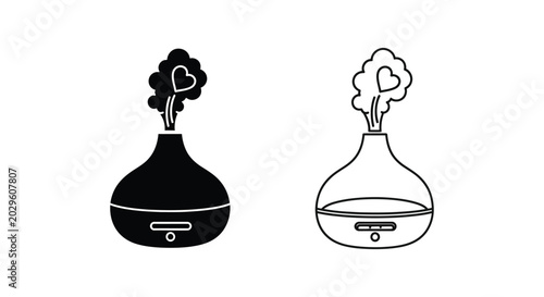 Aromatherapy diffuser with heart steam