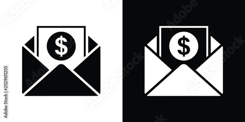 Bild auf Leinwand Financial letter, salary bonus, and invoice vector icon