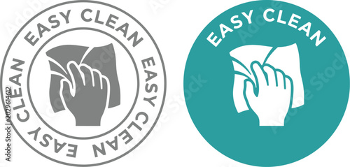 Foto Easy clean icons for product labels and marketing materials design